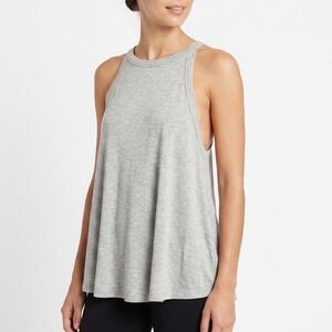 Lush Tank Top Womens Large Heather Gray Keyhole Cutout Detail Back Round Neck
